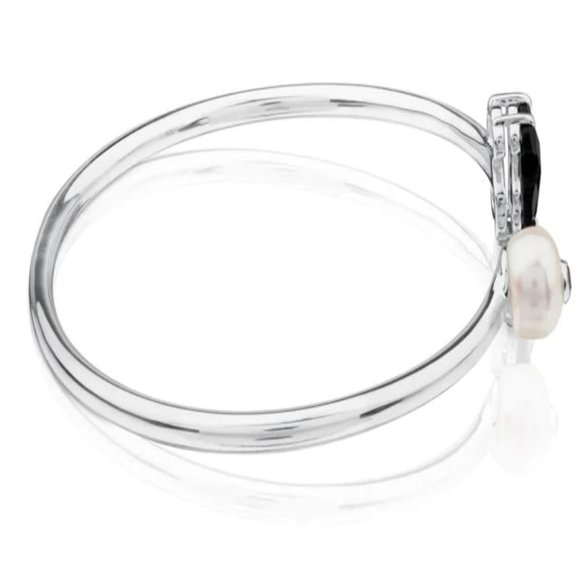 Tous Silver Erma Bracelet with Onyx, Pearl and Spinel Women Bracelet Jewelry - Picture 2 of 4